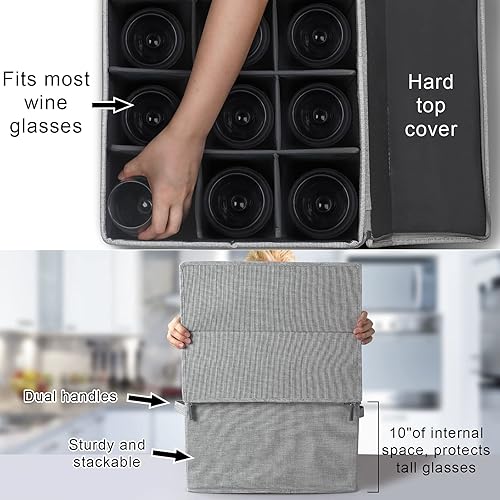 Miniatura 2 de Juego de almacenamiento de China, juego de 4 piezas de carcasa dura para almacenamiento y transporte de platos, protege platos, tazas de café y