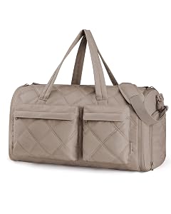 BAGSMART Garment Duffel Bag Convertible 2-in-1 Puffy Water-Resistant Carry-On with Shoe Compartment A-Khaki