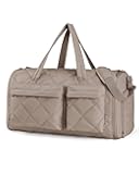Garment Bags for Travel for Women, Convertible Garment Duffel Bag Suit Bag, 2 in 1 Puffy Garment Bags for Hanging Clothes, Carry on Travel Duffle Bag Combo with Shoe Compartment, Khaki