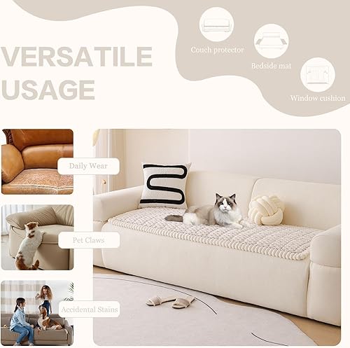 Miniatura 5 de DREAMINGO Fundas de sofá para mascotas, fundas antideslizantes y mullidas para sofá de perro, lavables geométricas y jacquard, protector de cojín
