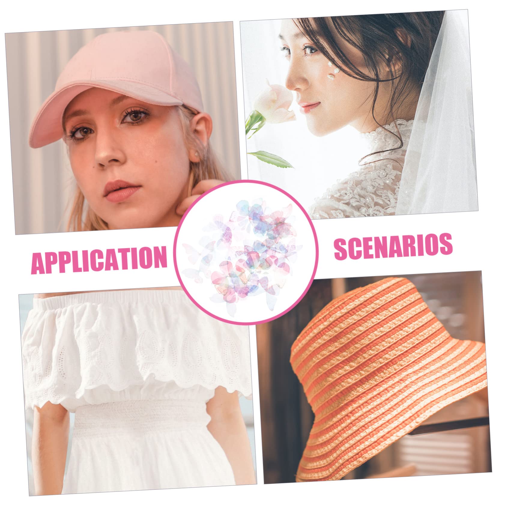 STOBOK 400stücke Organza Schmetterlinge Bunte Schmetterlinge Für Bastelprojekte Dekoration Und Hochzeiten Zufällige Farben Für Haaraccessoires Und Kreative Designs