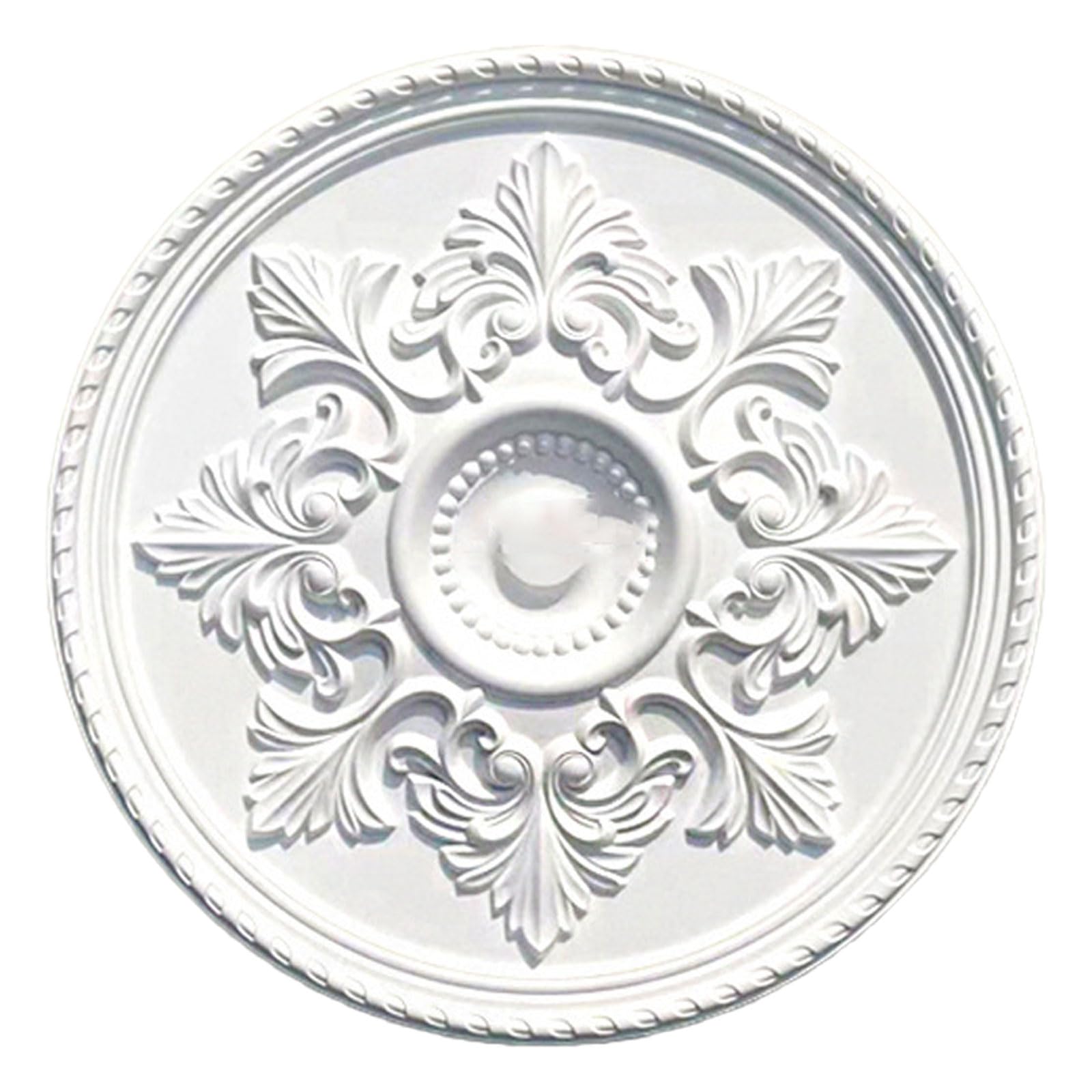 PU White Ceiling Light Medallion Multiple Sizes for Fan Decoration(White E,60cm)