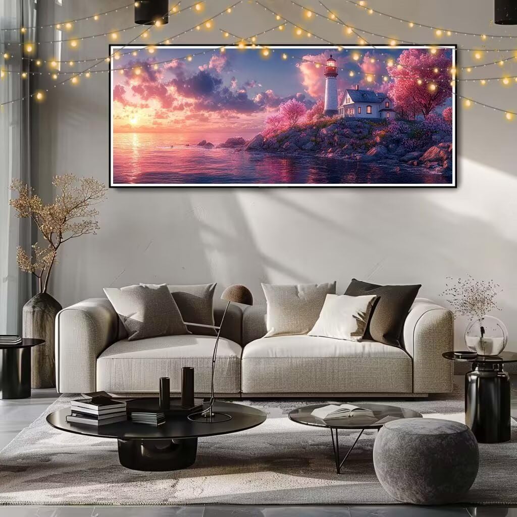 5D Diament Malarstwo Pełny Zestaw, DIY Diamentowe Malarstwo Rzemiosło Kryształowe Malarstwo Dla Dorosłych 60x120 cm, Morze Śródziemne, Zestaw krajobrazów diamentowych, obraz ze strasu do dekoracji