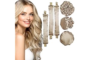 3Sets/6PCS Ariuvor Satin Heatless Hair Rollers for Overnight Curls, Soft Headband Rods...
