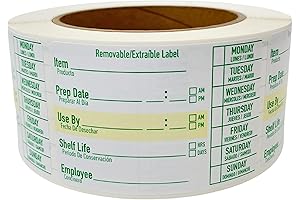 Labels for Food Containers, Freezer Labels, 500 Pack!