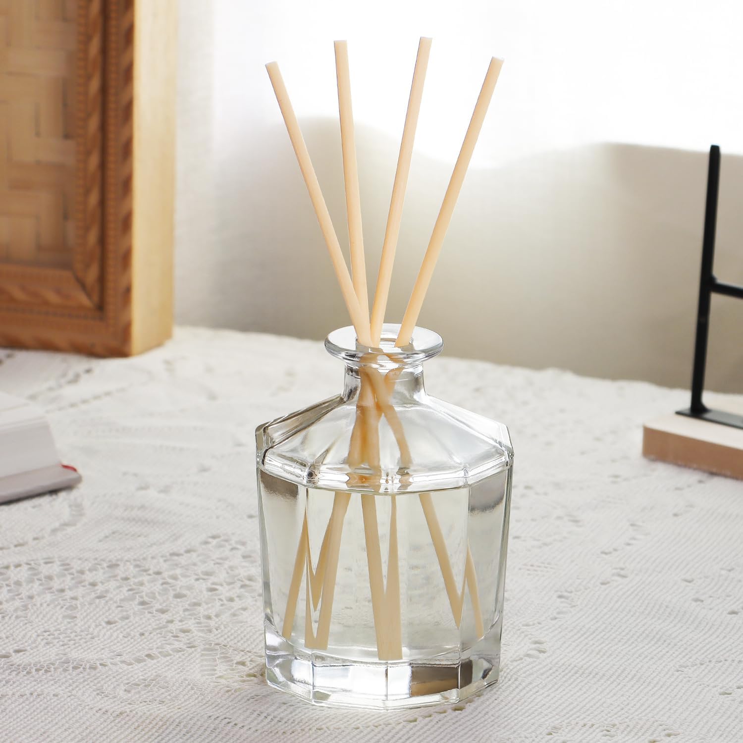 L'odeur Vill Reed Diffuser, 8.5 Oz(250ml) Red Rose Bathroom Diffuser with 10 Sticks, Scented Diffuser Home Fragrance Essential Oil Reed Diffuser Set for Home Large Rooms Bathroom Shelf Decor - Image 5
