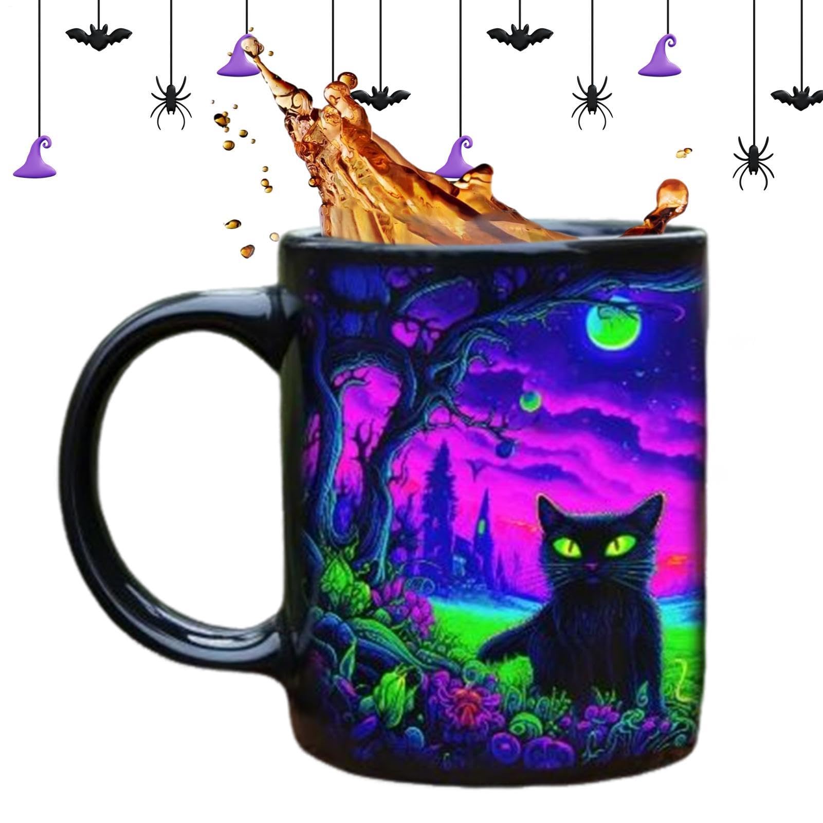 Taza para café con gato en cerámica para oficina y dormitorio