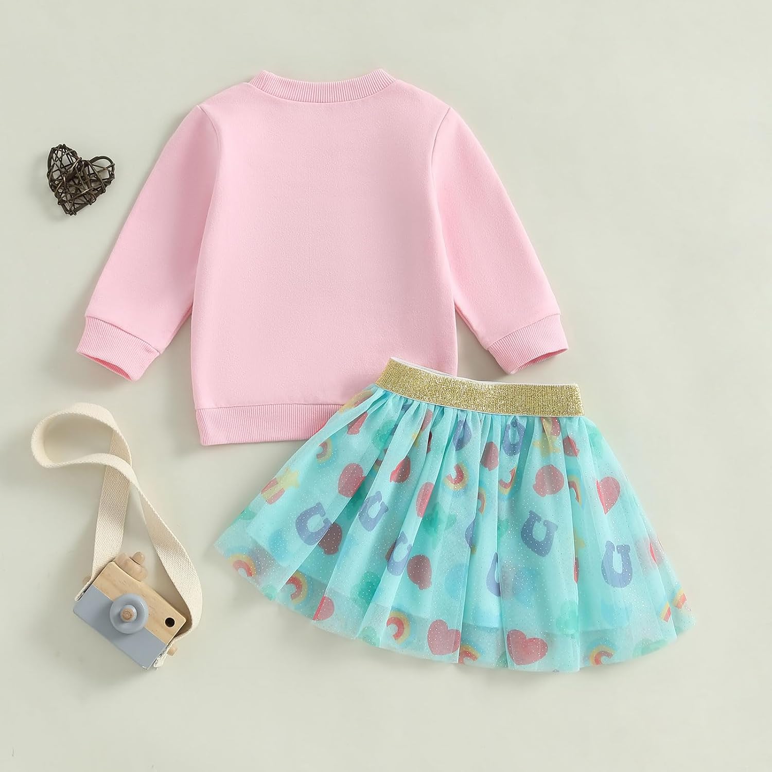 Kayotuas Toddler Baby Girl St Patricks Day Outfit Lucky Charm Sweatshirt and Tulle Tutu Skirts Set Cute Infant Irish Clothes - Image 4
