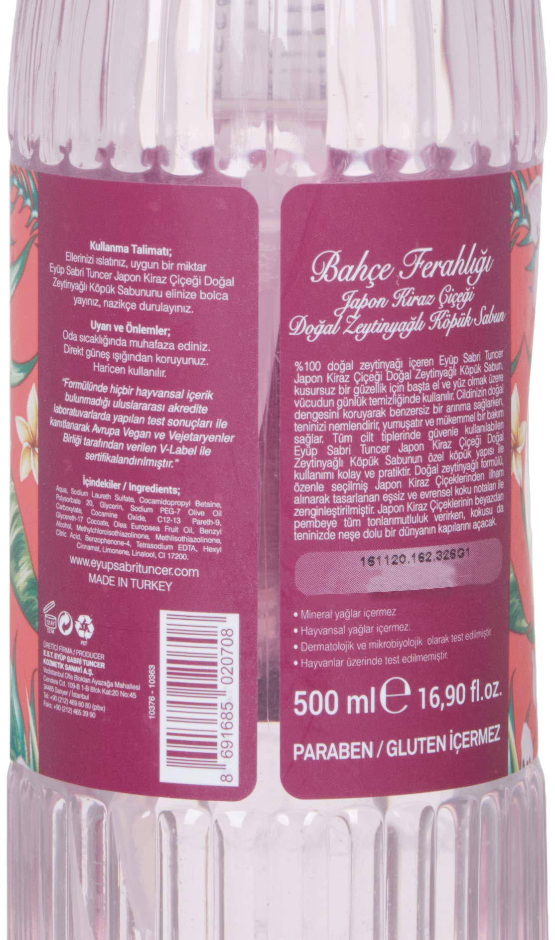Eyüp Sabri Tuncer Doğal Zeytinyağlı Köpük Sabun Japon Kiraz Çiçeği (500 ml)