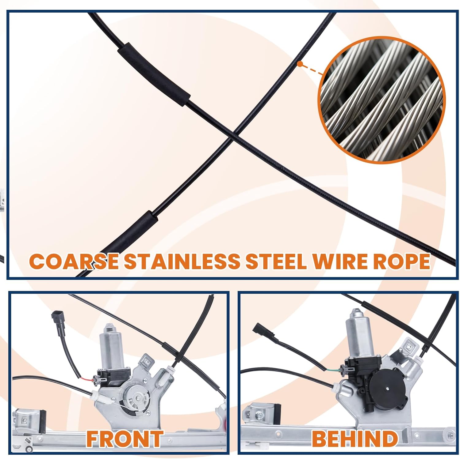 Power Window Regulator w/Motor Front Passenger Side 741-429 Compatible for 2004-08 Ford F150 2006-08 Lincoln Mark LT Right Side