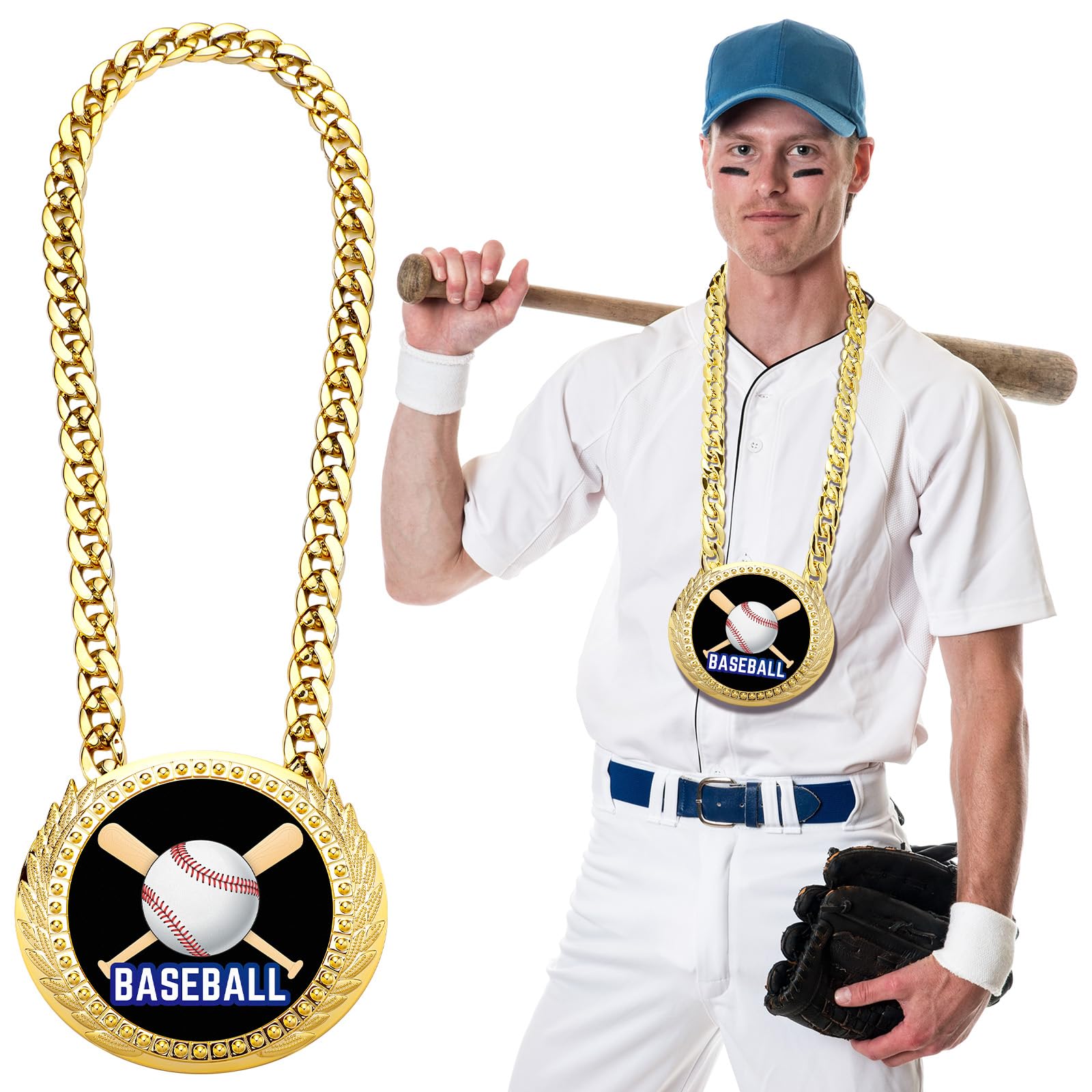 Snapklik.com : Tondiamo Sports MVP Turnover Chain Medal 6" Big Gold ...