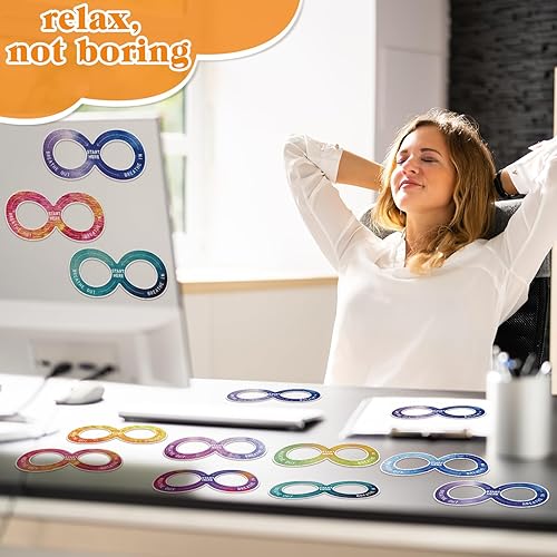 Vista 12 de 80 calcomanías sensoriales de ansiedad con citas inspiradoras, tiras texturizadas tranquilas, para alivio de la salud mental, calcomanías