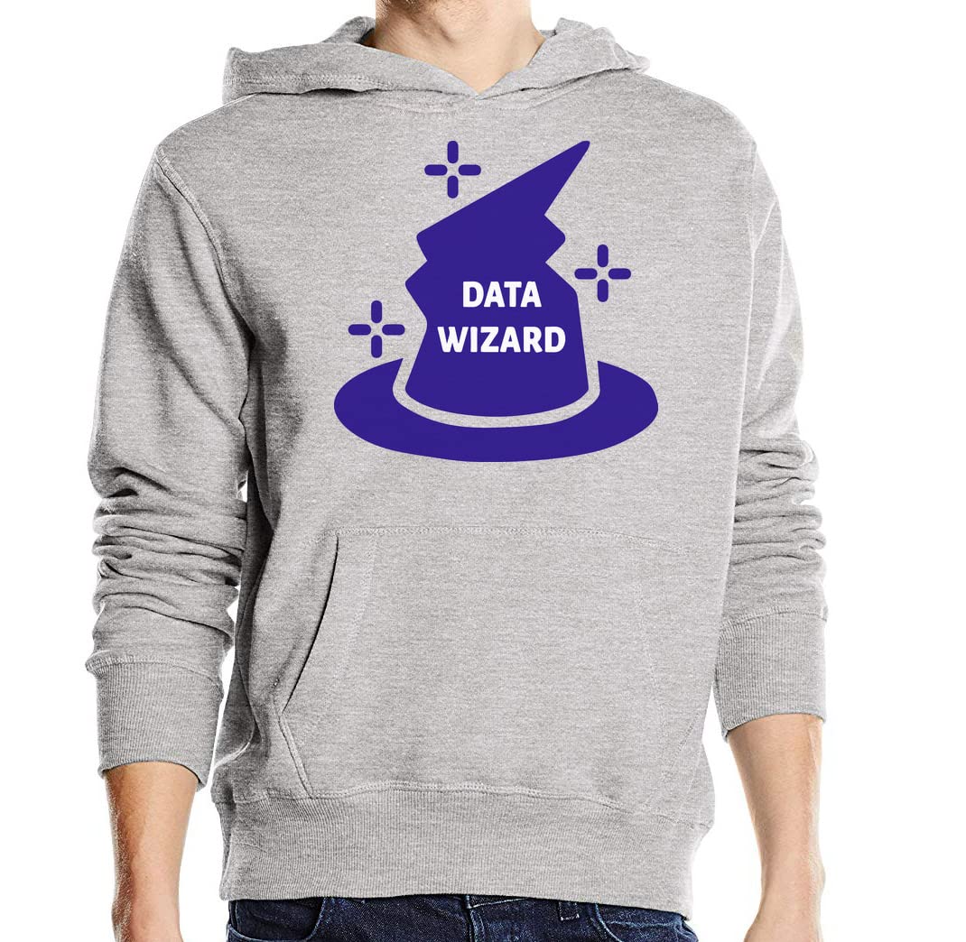 Sweat à capuche Data Wizard Hat en coton gris pour passionnés de mathématiques - 3