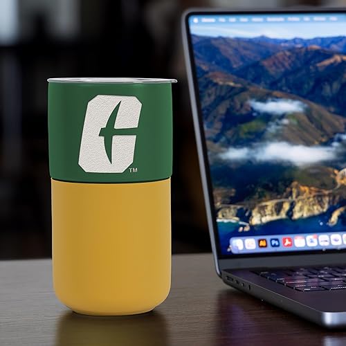 Miniatura 392 de Rico Industries NCAA Miami of Ohio Redhawks - Vaso de cerámica de 16 onzas con agarre de silicona, grabado láser profundo, diseño de color negro