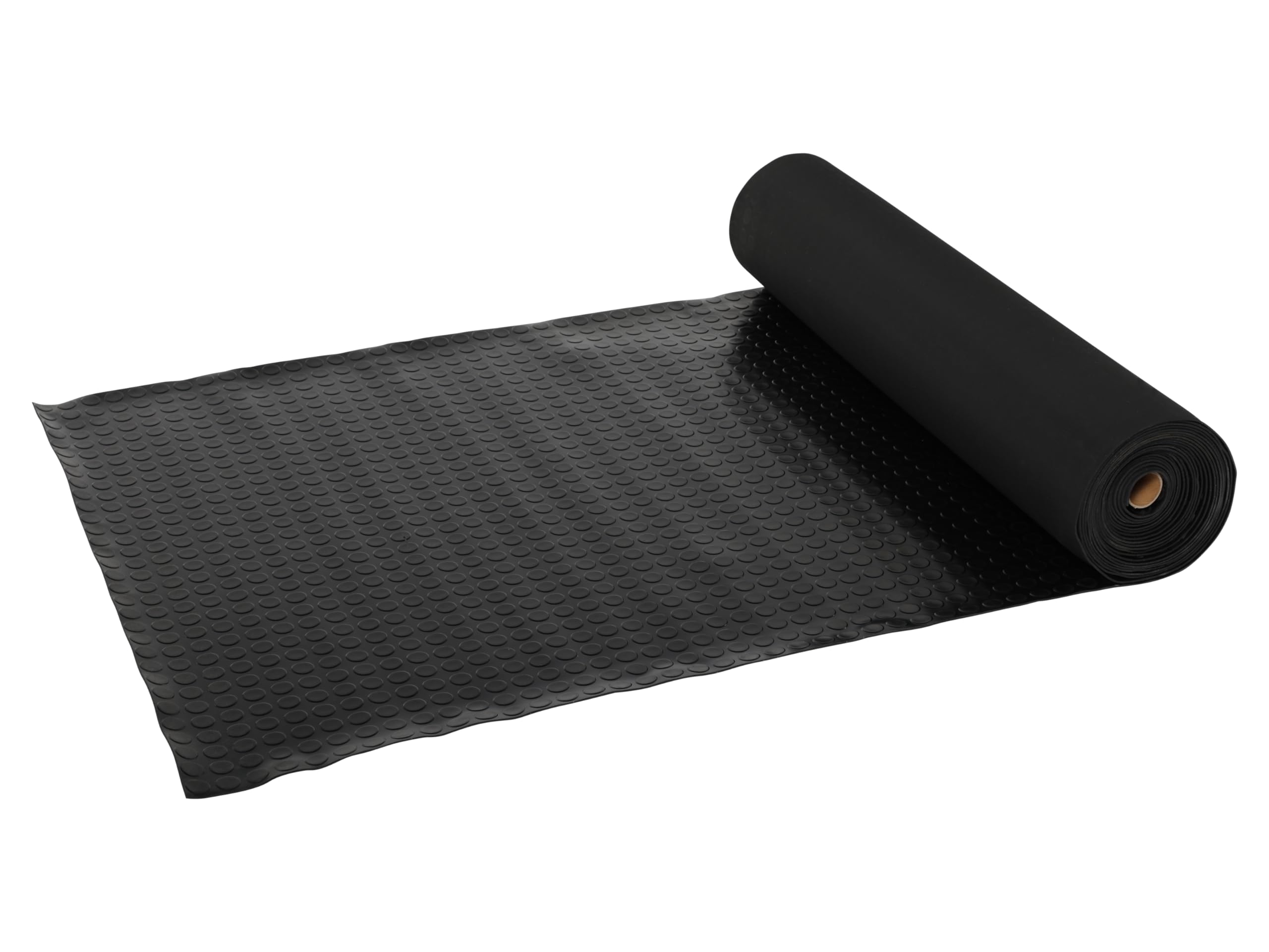 10m Rubber Matting Roll, Heavy Duty Black Anti Fatigue 3mm Thick Rubber Anti Slip Flooring for Home, Workshop, Garage (Dotted)