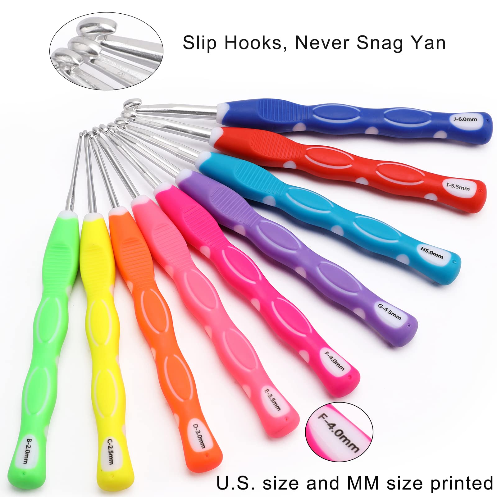 Lot De 7 Grands Crochets Ergonomiques Pour L'arthrite, Avec