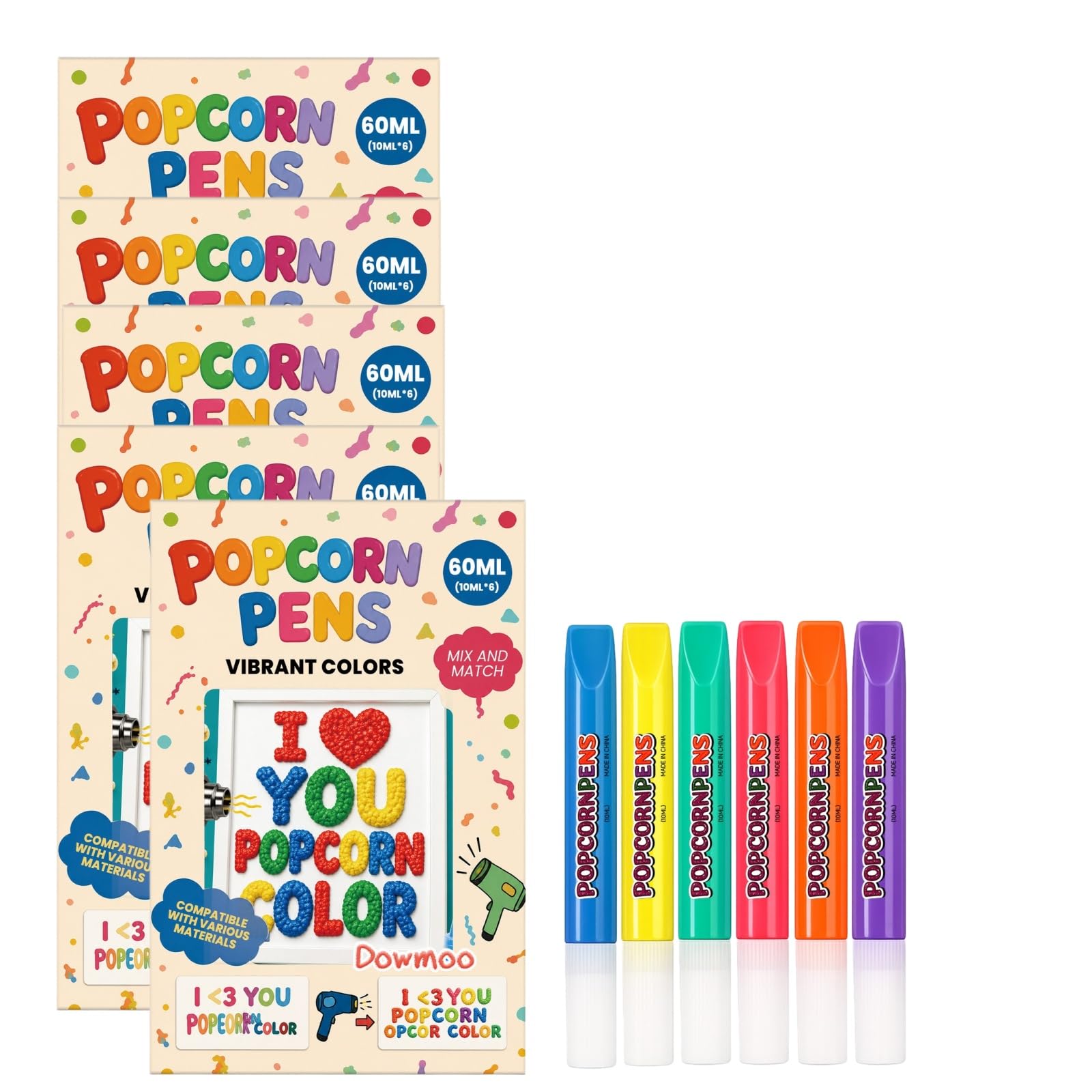 Générique Magic Popcorn Pen, DIY Bubble Popcorn Drawing Pens,