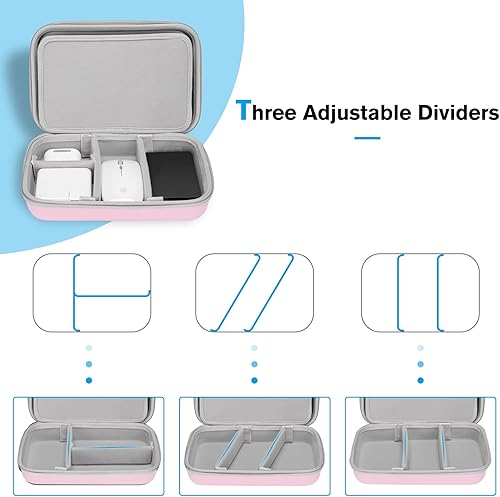 Vista 7 de ProCase Hard Travel Electronic Organizer Case for MacBook Power Adapter Chargers Cables Power Bank Apple Magic Mouse Apple Pencil USB Flash Disk SD