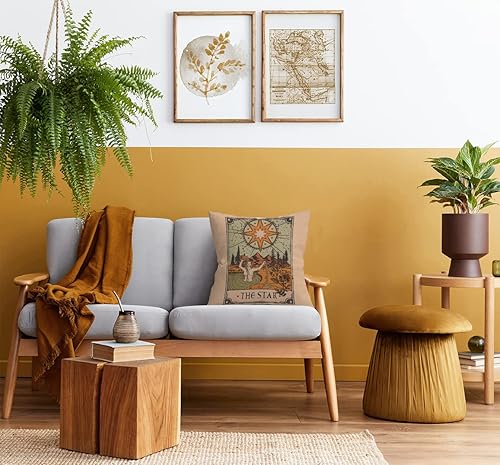 Miniatura 4 de Tarot The Moon The Star - Juego de 2 fundas de almohada de 18 x 18 pulgadas, decoración de cartas de tarot para el hogar, dormitorio, sala de estar,