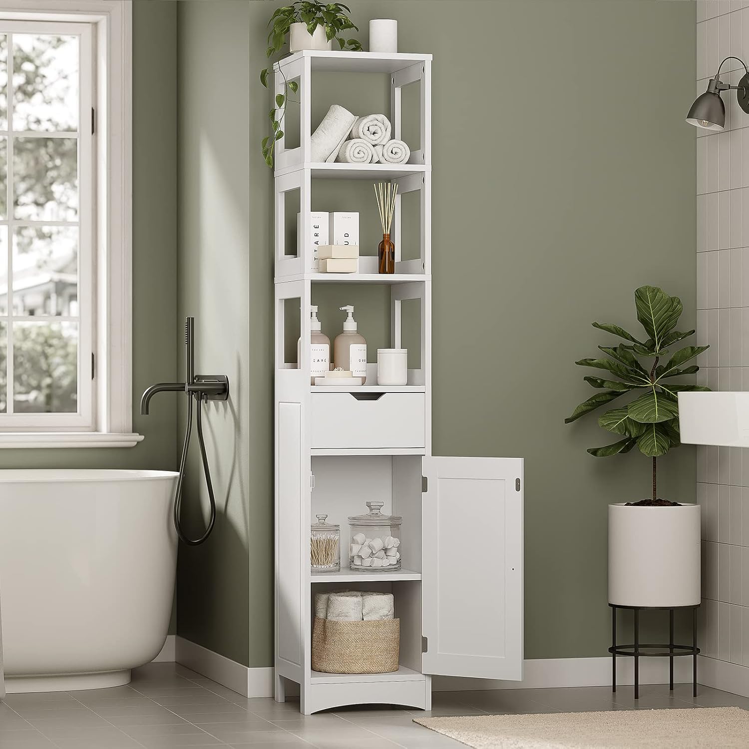 Hasuit Tall Bathroom Storage Tall with