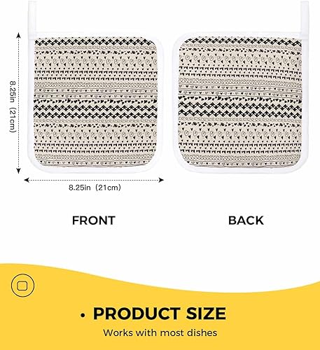 Miniatura 3 de 2 Packs Boho Valentines Pot Holders Sets for Kitchen,Oven Pan Plate Bowl Pads Heat Proof Mat with Hanging Loop,Terry Cloth Potholders Soft Grip for