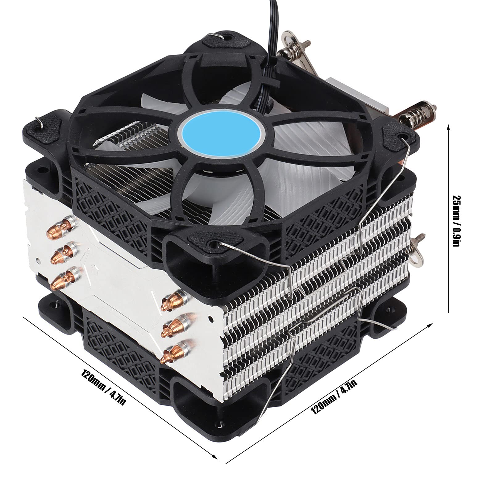 Yosoo Health Gear Chłodnica CPU 6 Ciepłowodów, Podwójny Wentylator, 120mm