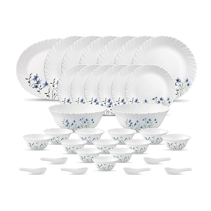 La Opala, Novo Collection, Opal Glass Dinner Set 35 Pcs, English