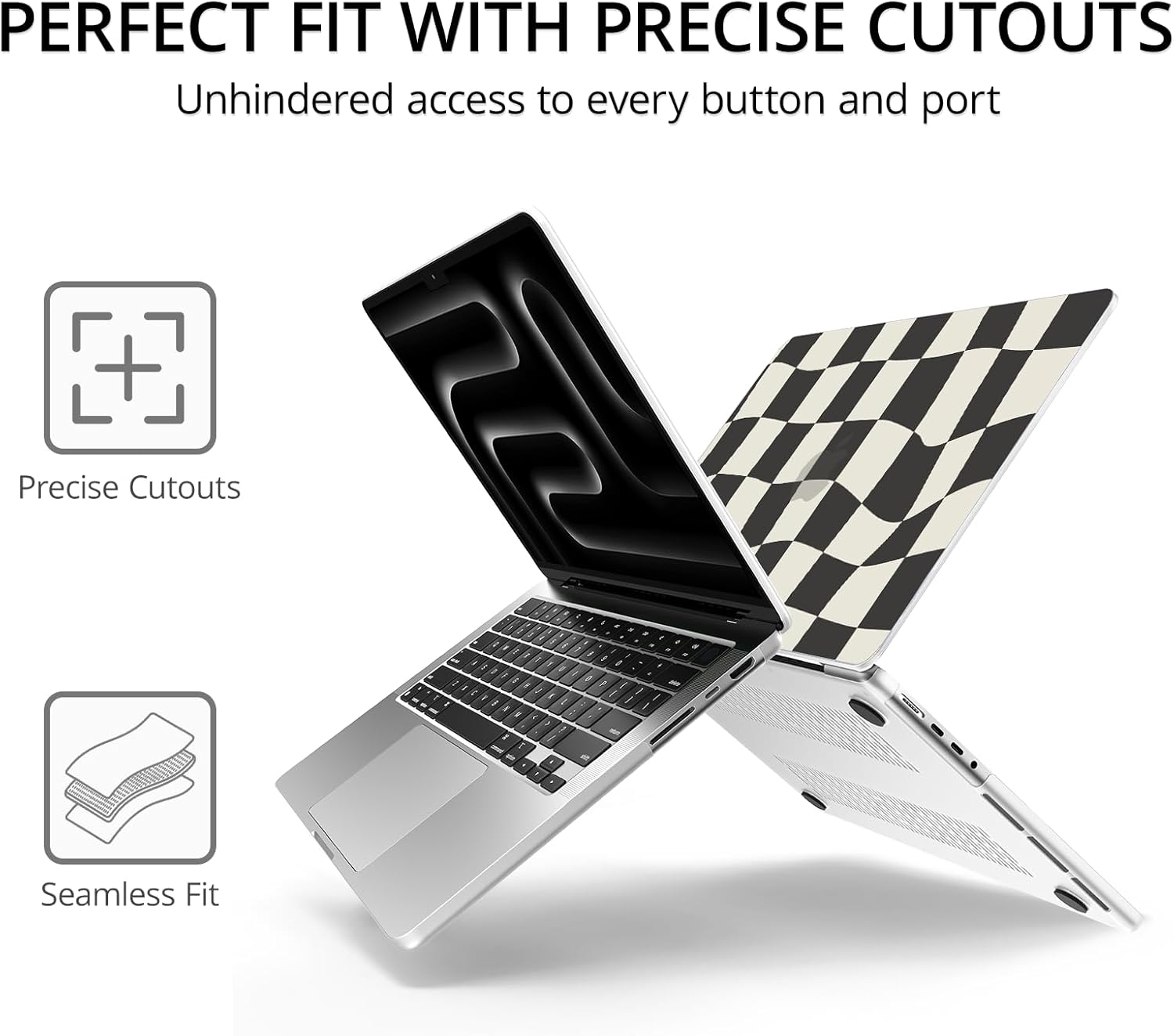 Anban Compatible with MacBook Pro 14 inch Case 2026-2021 M5 M4 M3 M2 M1 A3434 A3112 A3185 A3401 A2918 A2992 A2779 A2442, Plastic Hard Shell Case+Keyboard Cover+Screen Protector, Black Checkered - Image 5