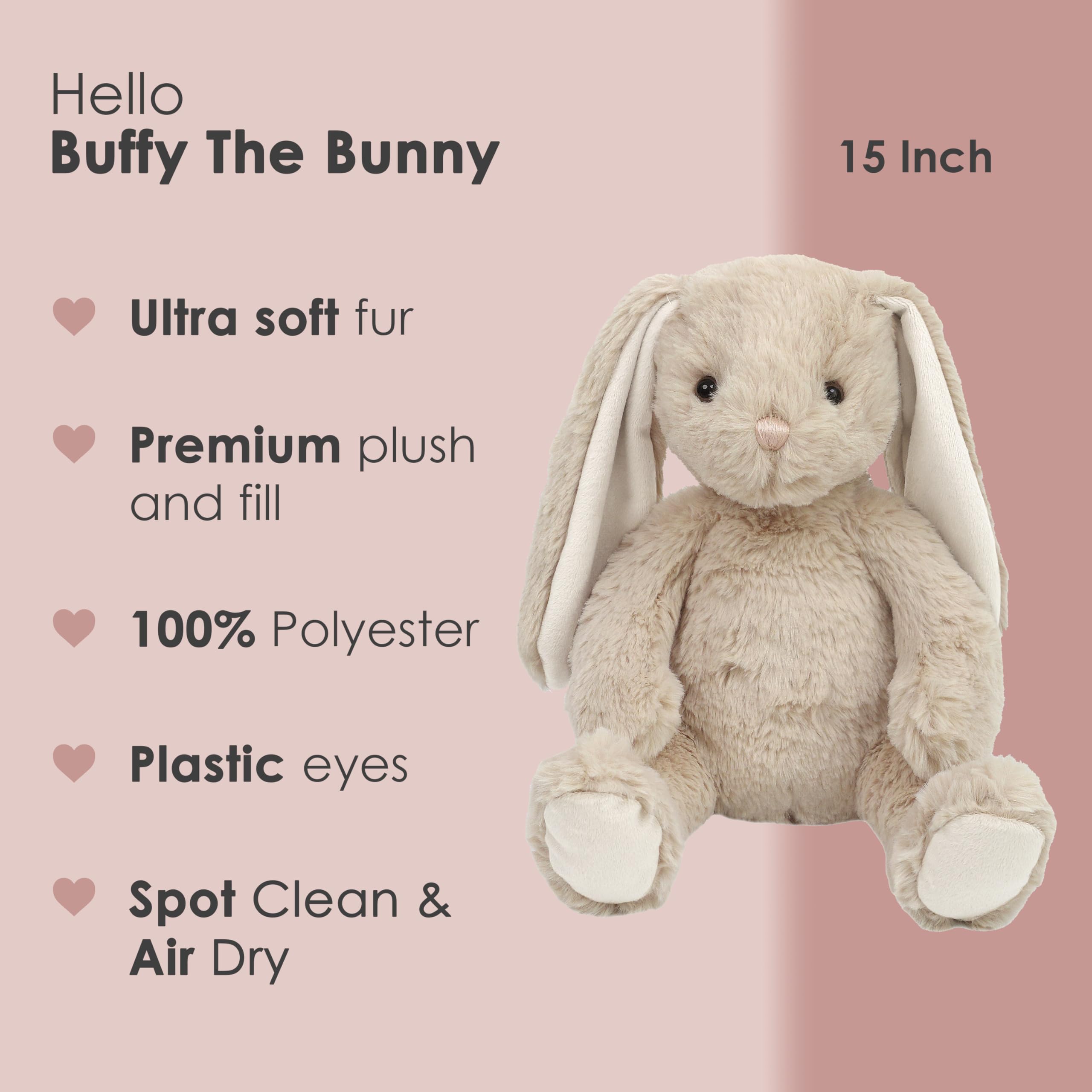 MON AMI Buffy The Bunny 14-Inch Stuffed Animal for Boys & Girls, Multicolor, 15 Inches - Image 2