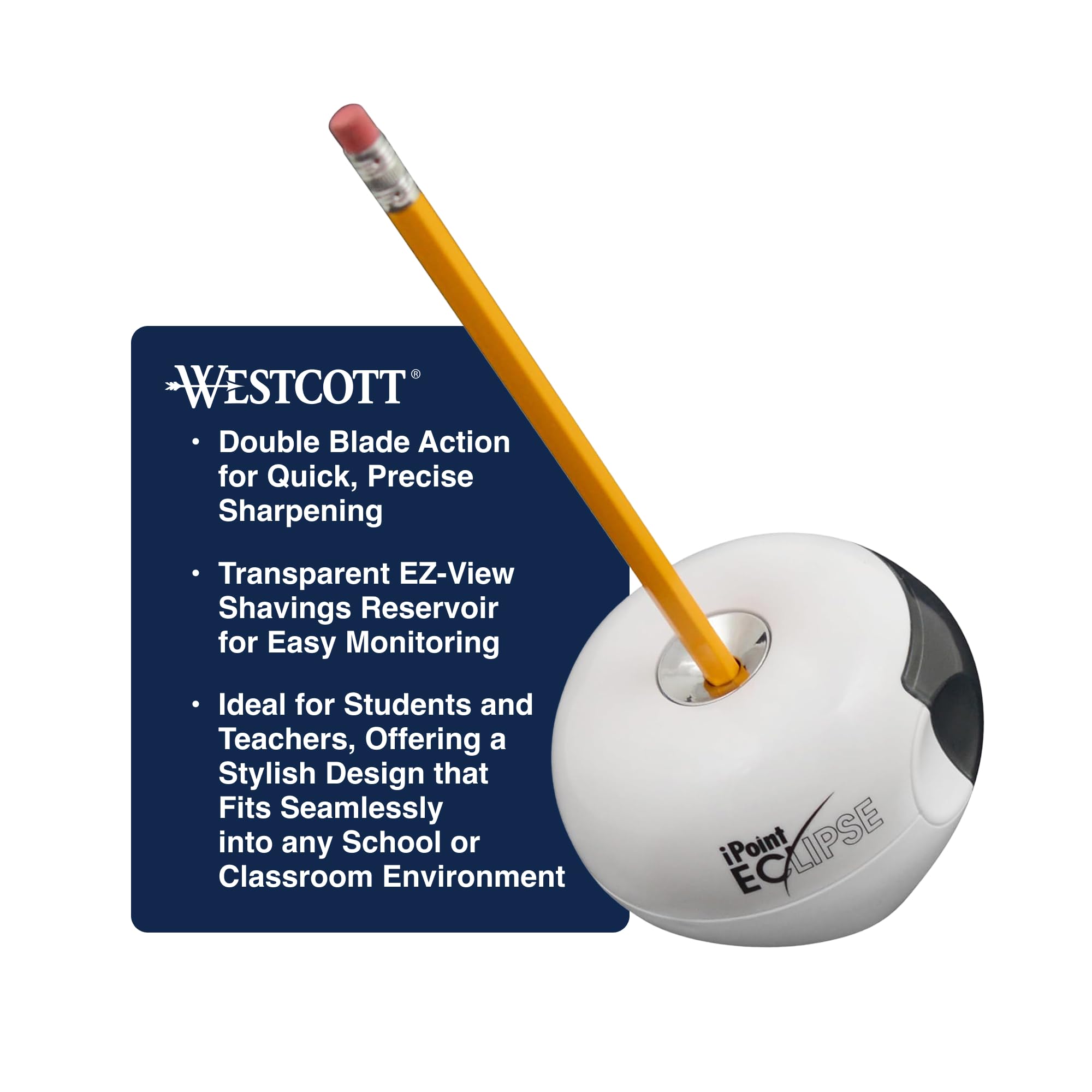 Westcott iPoint® Eclipse Taille-crayon à batterie (00647)