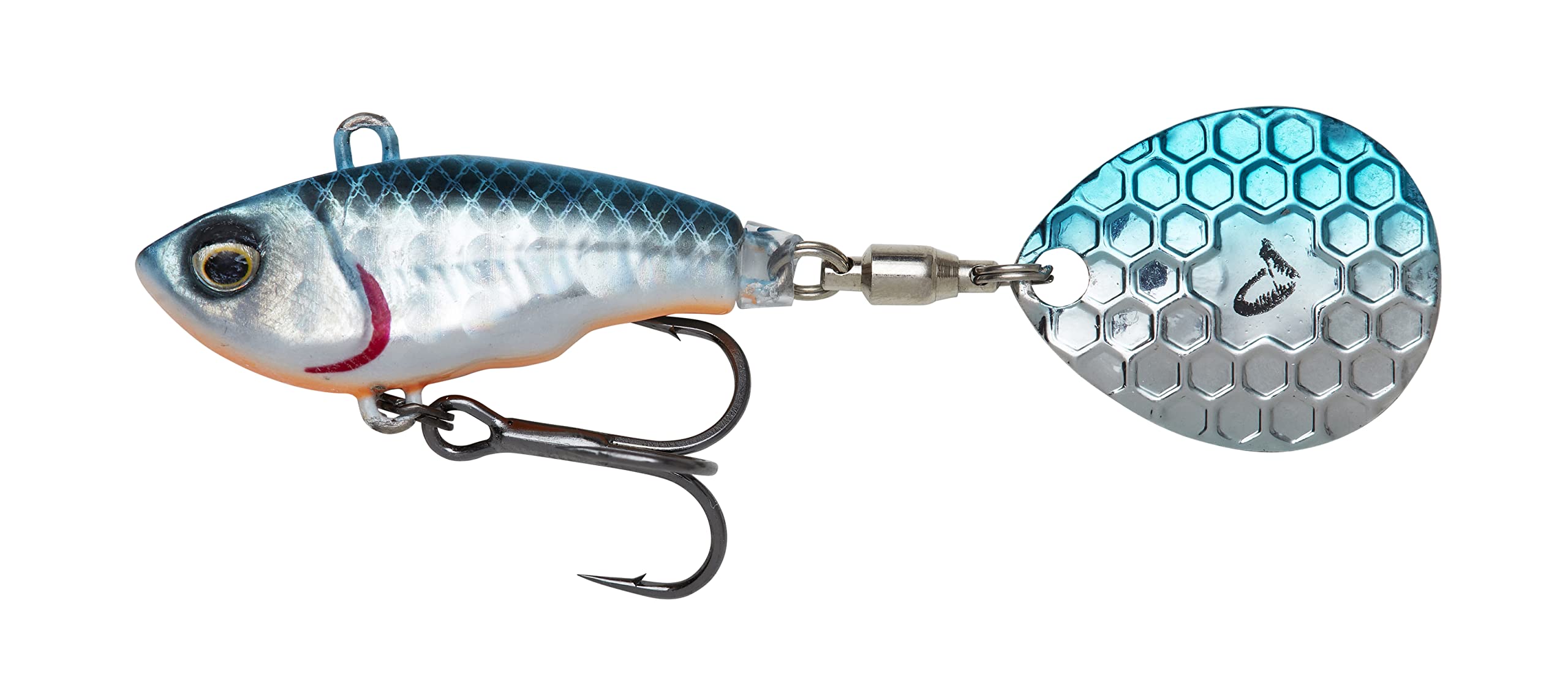 Savage Gear Fat Tail Spin Sinking Jig Spinner, Size / Weight / Colour: 5.5 cm / 6.5 g / Blue Silver