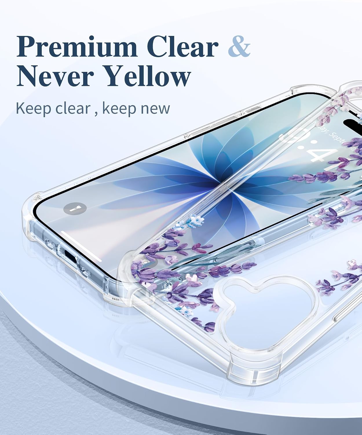 GVIEWIN for iPhone 17 Case Floral Clear Slim Women image 3