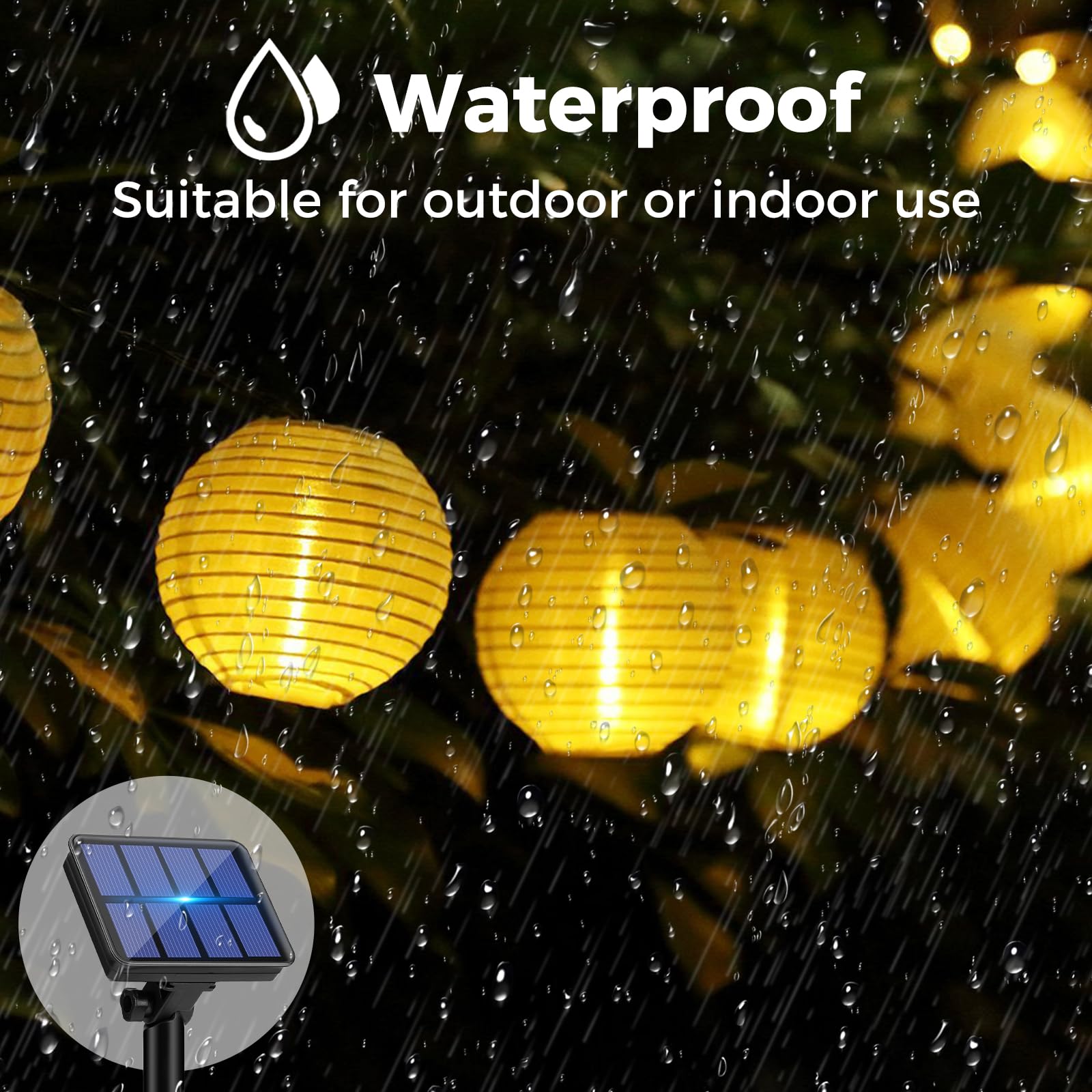 2 Stück Solar Lichterkette Außen, 17 M (15+2 M) | 8 Modi, IP65 Wasserdicht, Kupferdraht, Warmweiß | Für Garten, Terrasse, Baum