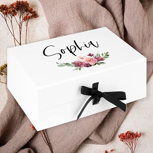 Miniatura 2 de Andaz Press Caja de propuesta personalizada para dama de honor, cajas de regalo con tapas para dama de honor, niñas de las flores y regalos de