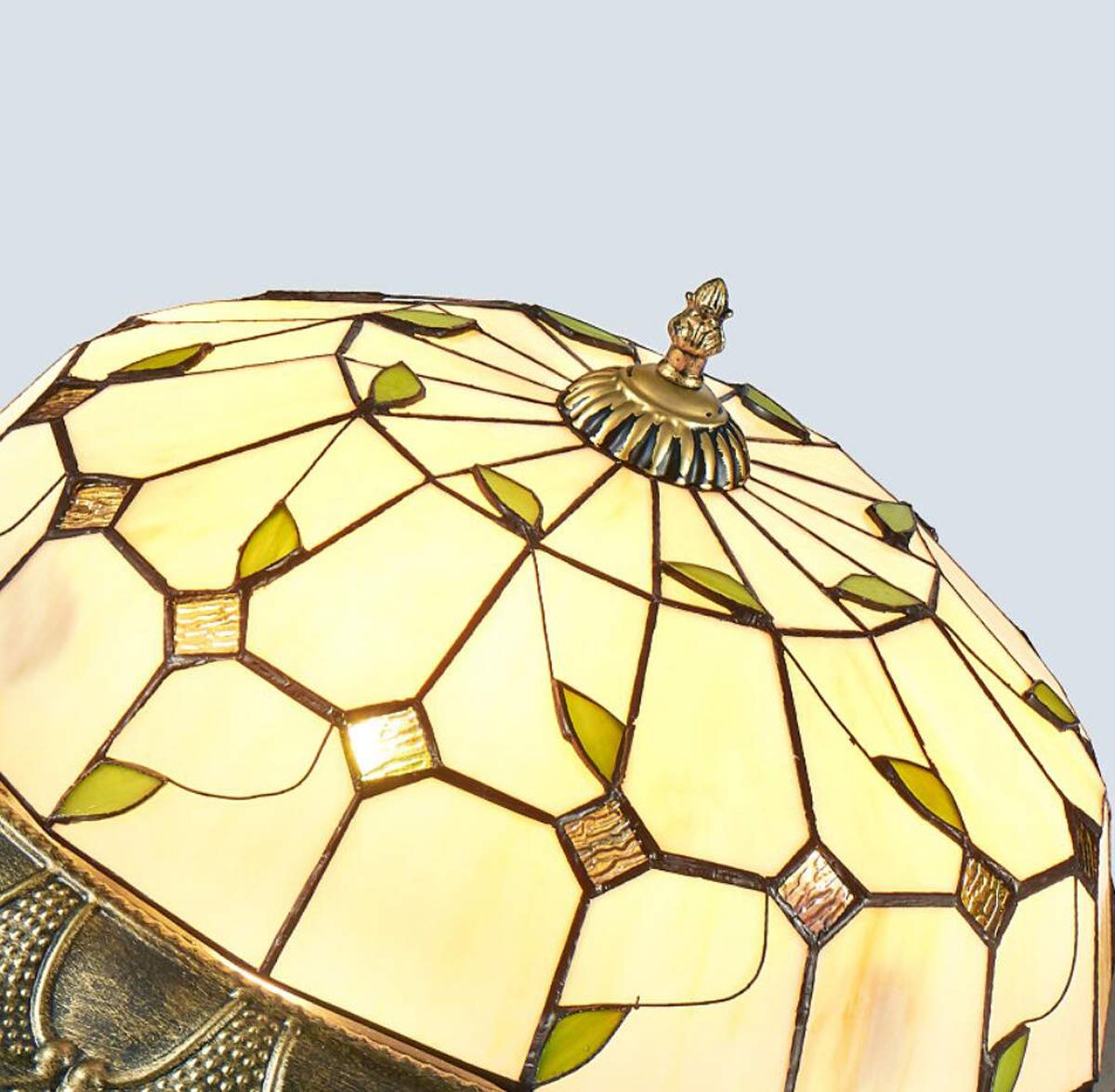 GDLight Vintage Tiffany-Art-LED-Deckenleuchten Pastoral Flush Mount Deckenlampe Minimalism Stained Glass Ceiling-Beleuchtungskörper für Schlafzimmer Wohnzimmer Cafe,Warmlight,52cm