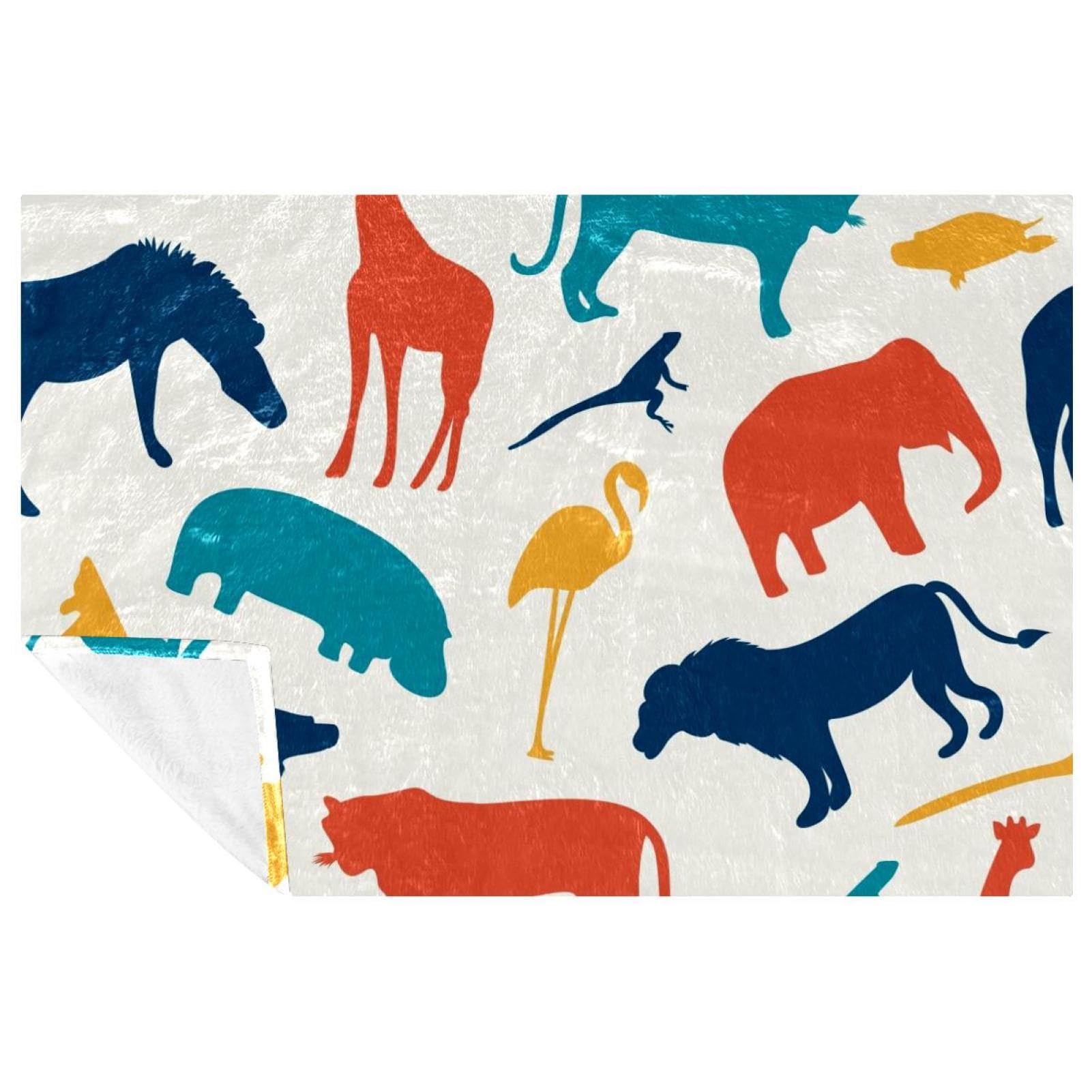 Couverture silhouette imprimée animaux pour lit et canapé chic