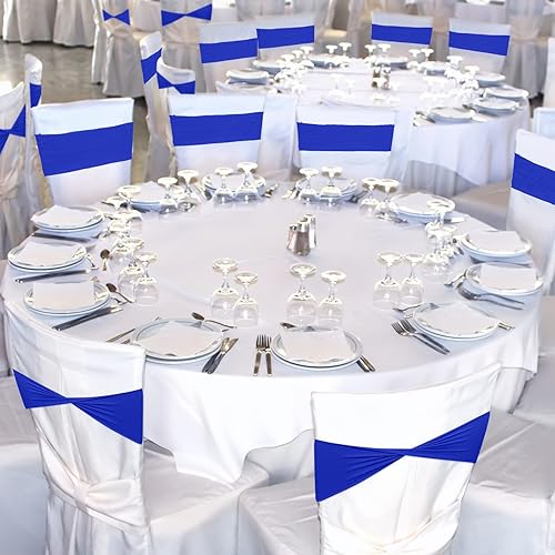 Vista 62 de CHENGU 100 bandas de elastano para sillas de matrimonio, sin hebilla, para decoración de cumpleaños, lazos elásticos, bandas deslizantes de elastano