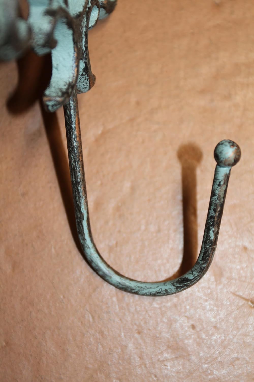 2 - Flamingo Wall Hook, Bronzed Antiqued Green, Ornate Decorative Design, 3.5" x 9", N-17