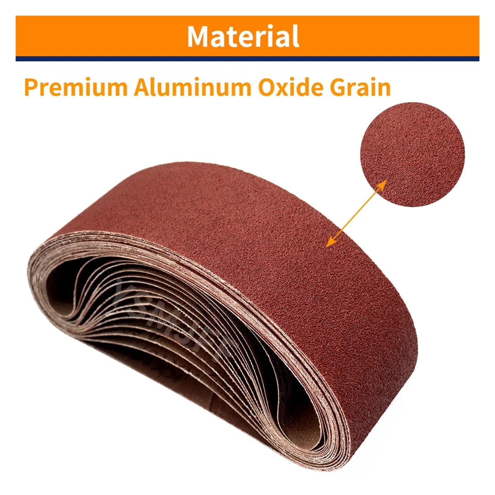 Nastro abrasivo, Nastri abrasivi 10 pezzi 3x21 pollici grana 40-1000 ossido di alluminio for legno metallo(10PCS 80 Grit)
