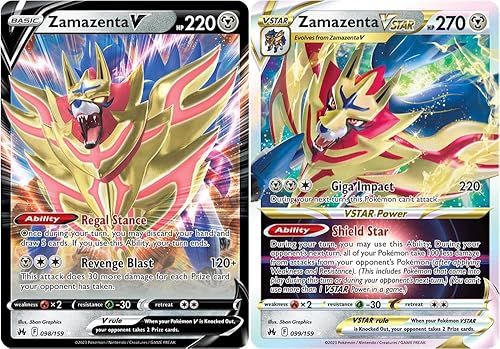 Zamazenta V & Vstar 099159 - Crown Zenith - Lote de cartas Pokemon Ultra Rare