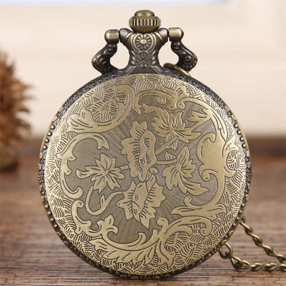 Orologio da tasca con orologio da tasca a catena Orologio da tasca vintage Movimento meccanico a carica manuale Orologi Ciondolo argento/nero/oro con catena da 30 cm Reloj, Steam (Color : Gold) (Gold
