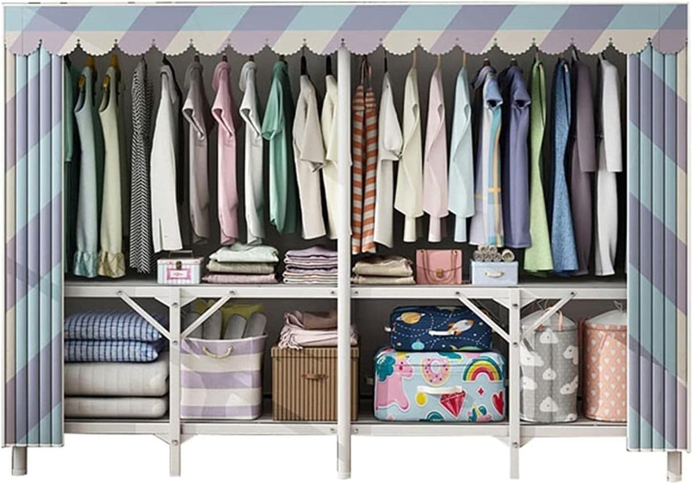 FEIXIANGLIU Wardrobe Wardrobe Folding Wardrobe, MultiFunction Large