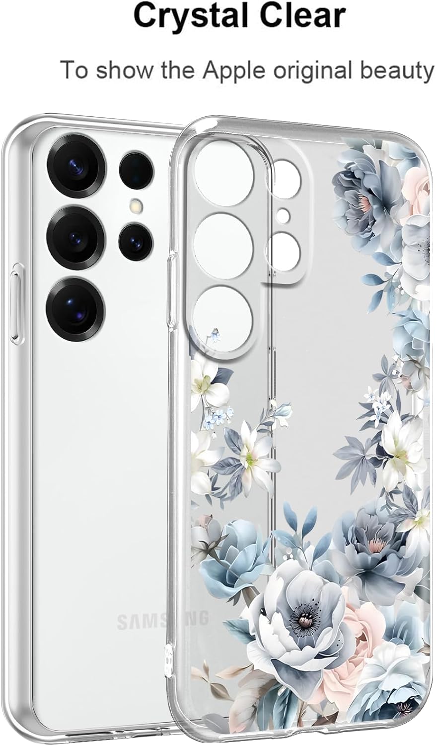 Flower Phone Case Floral for Samsung Galaxy S25 Ultra 5G 6,9'' with Screen Protector, Clear Transparent Phone Cover Slim Soft Shockproof Anti-Scratch Protection Funda for Girls Women, 05 - Image 6