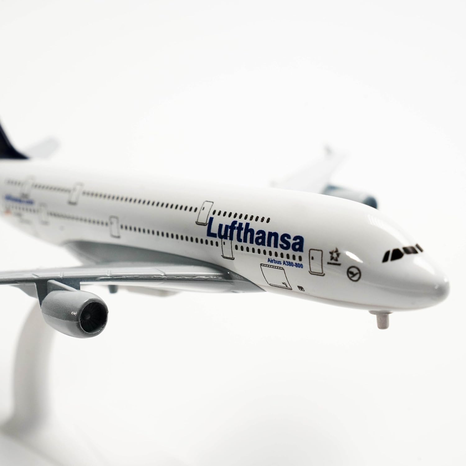 Stratosphere Model Lufthansa Airbus A380-800 Diecast Aircraft 1:300 Scale, German Engineering with Display Frame, Metal Pins & Card Pack, Premium European Aviation Gift.