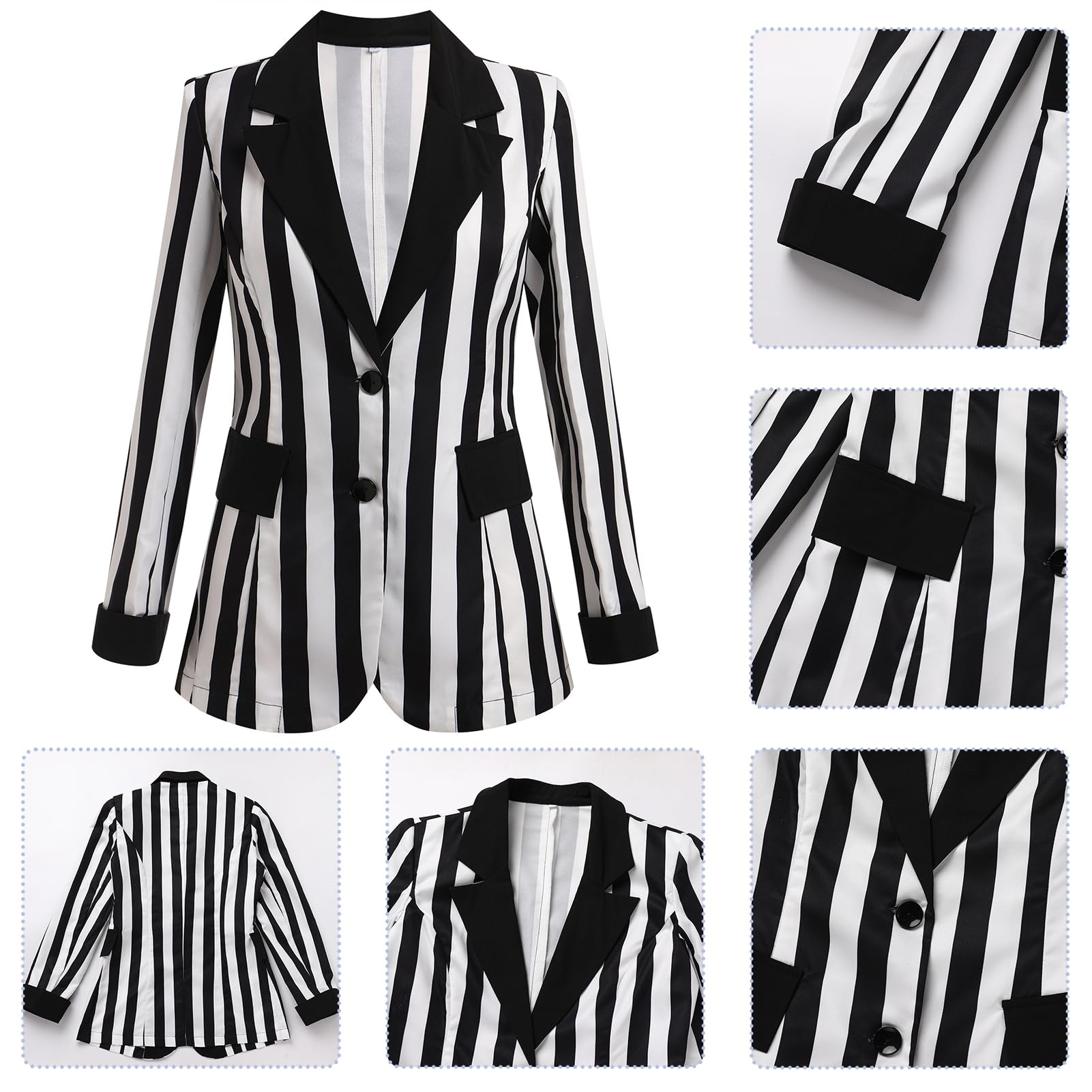 Odizli Blazer, giacca da donna elegante, a maniche lunghe, oversize, a righe