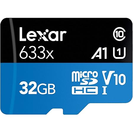 Lexar High-Performance 633x 32GB MicroSDHC UHS-I Card with SD Adapter (LSDMI32GBBNL633A)