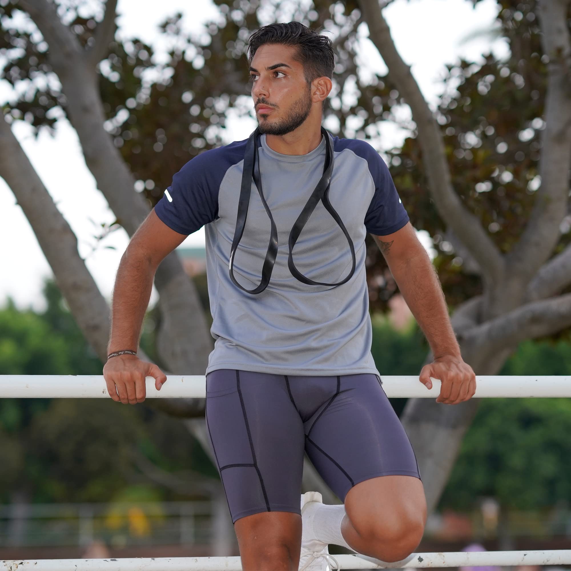 ZENGVEE 3 Piezas Mallas Running Hombre Pantalones Cortos de Compresión Deporte Fitness Gym