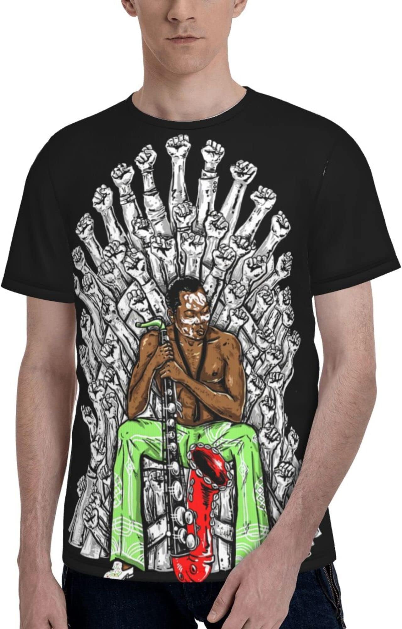 Shirt Mens Short Sleeve T Shirts 3D Printing Fashion Tee Shirt Black