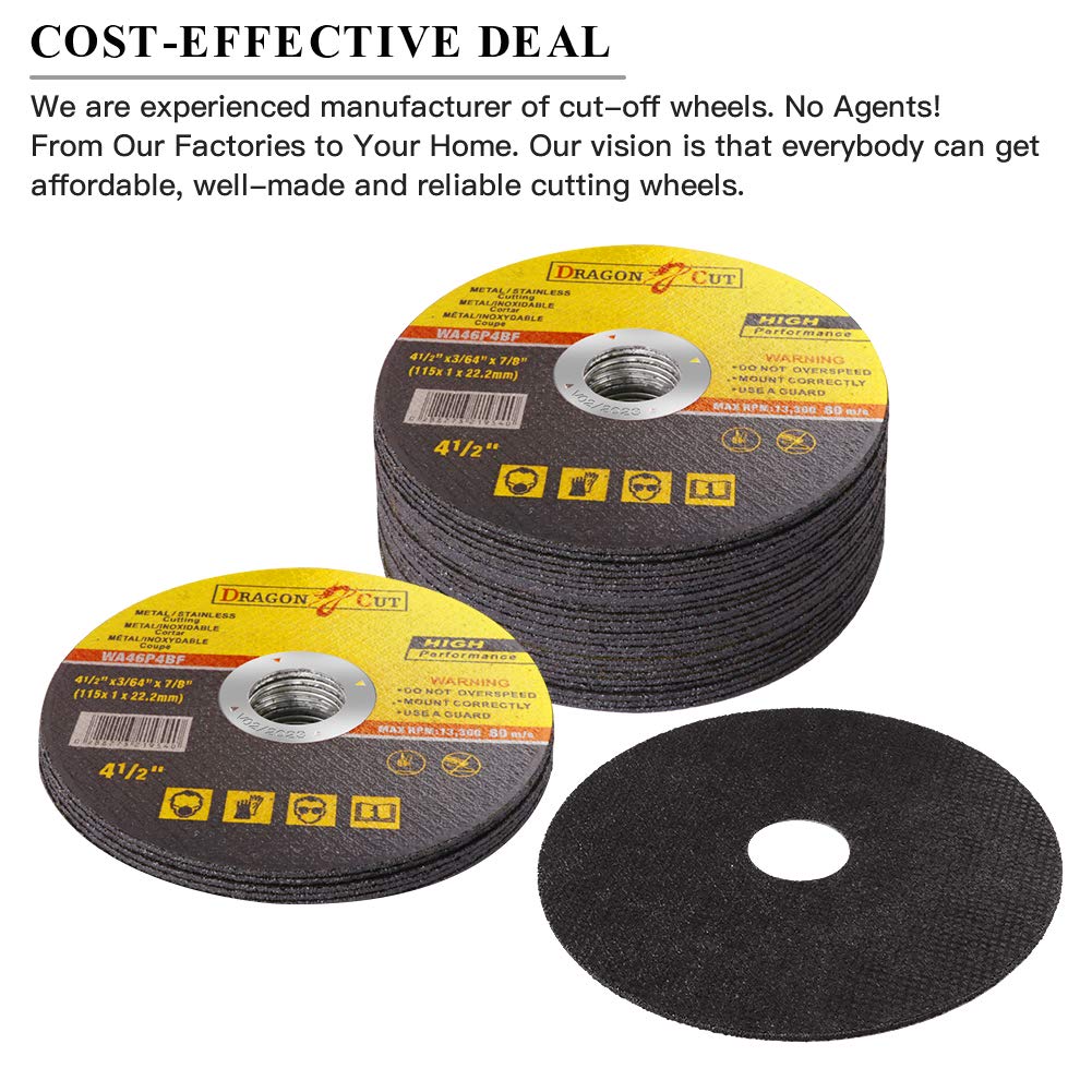 Outivity 25 Pack 4 1/2" x.047"x7/8" 4.5 Inch Cut Wheels Die Grinder Cut