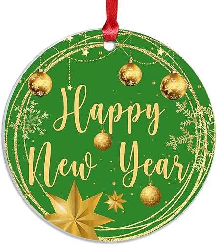 Vista 50 de Christmas Ornament Merry Christmas Y'all Ornament for Christmas Tree Decor Gold Snowflake Ball Wreath Xmas Tree Decorations 3in Acrylic Ornament